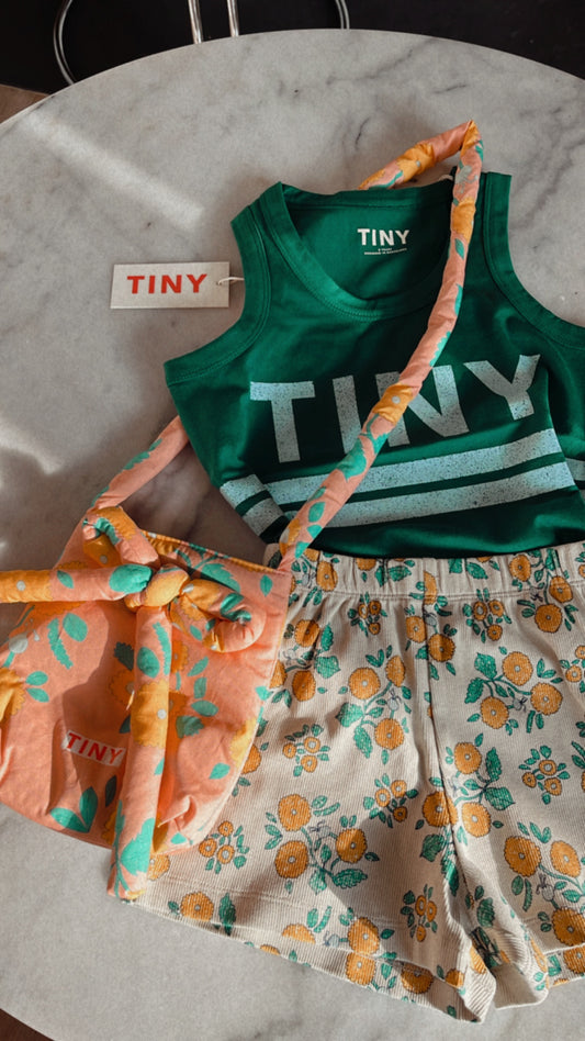 PADDED FLOWERS BAG in Papaya Tinycottons