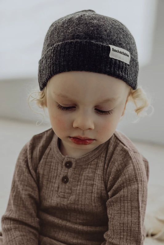 Finch&Fable Merinowolle|Bambus Henley Shirt Sand