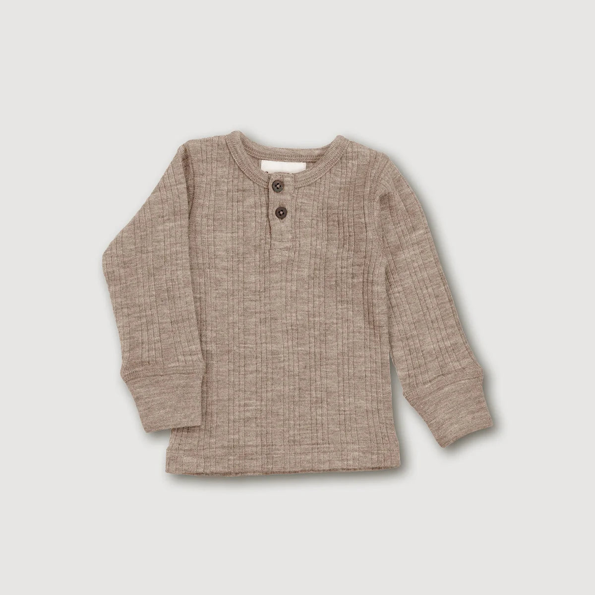 Finch&Fable Merinowolle|Bambus Henley Shirt Sand
