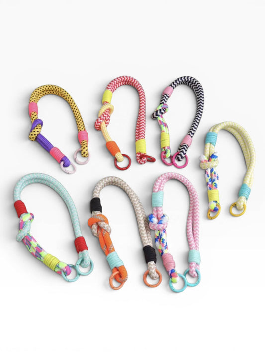 Handyband & Taschenanhänger Chubby Rope Beige Orange Black