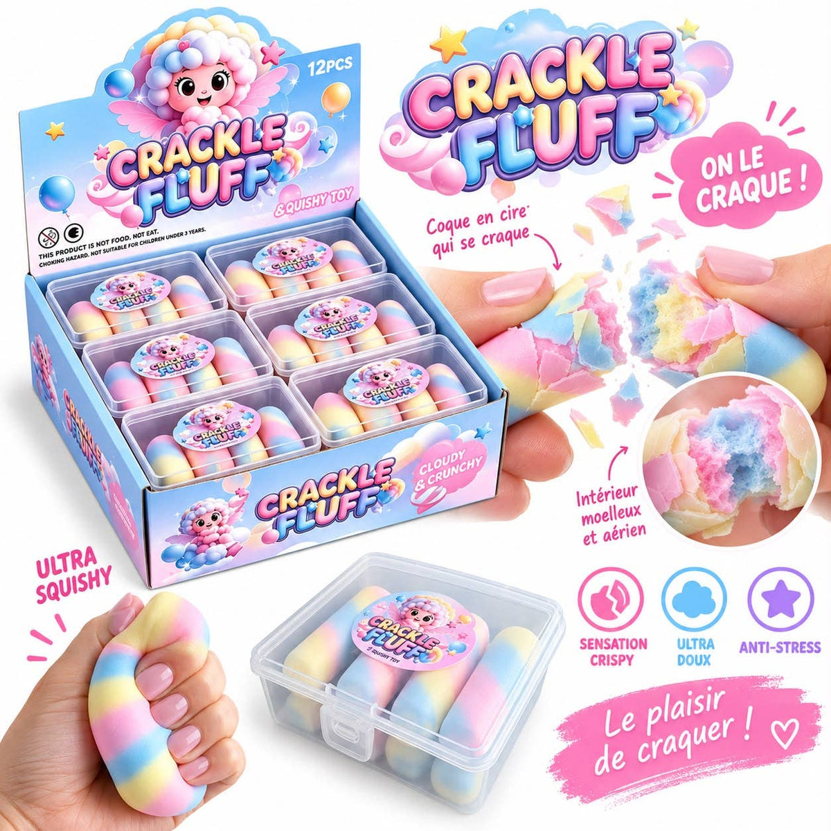 Weiches, knuspriges Marshmallow Squishy Pastellig Bunt ✨🍡🍬⛓️💥