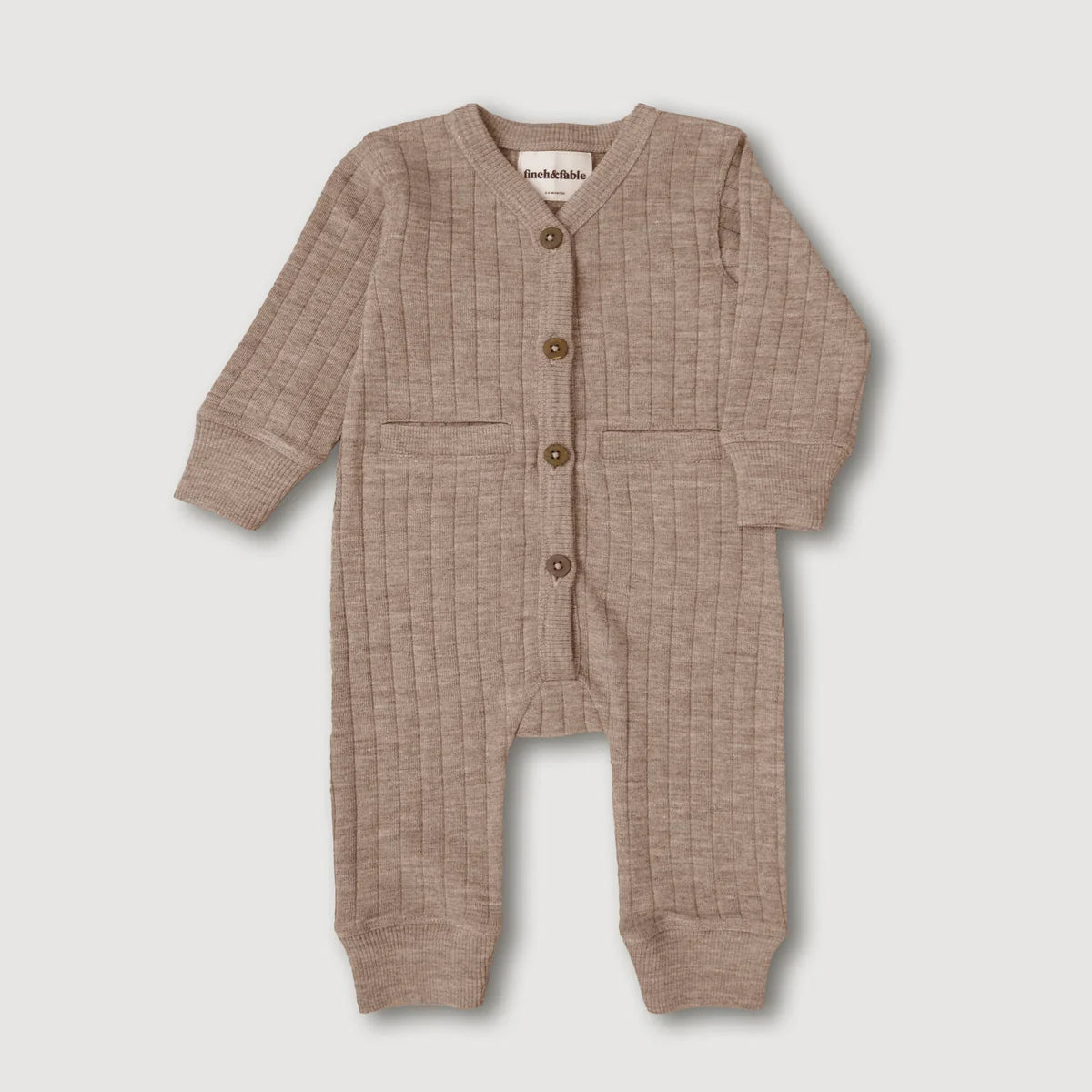 Finch&Fable Rib Woll Playsuit Sand