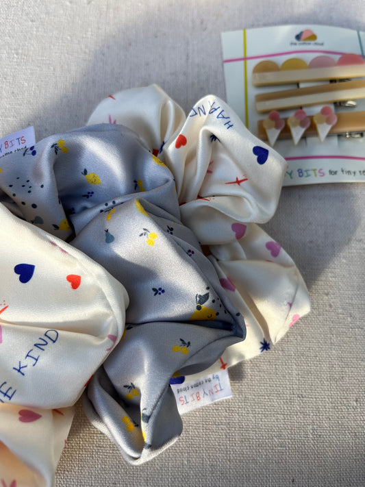 Scrunchie hairband retro stars & hearts