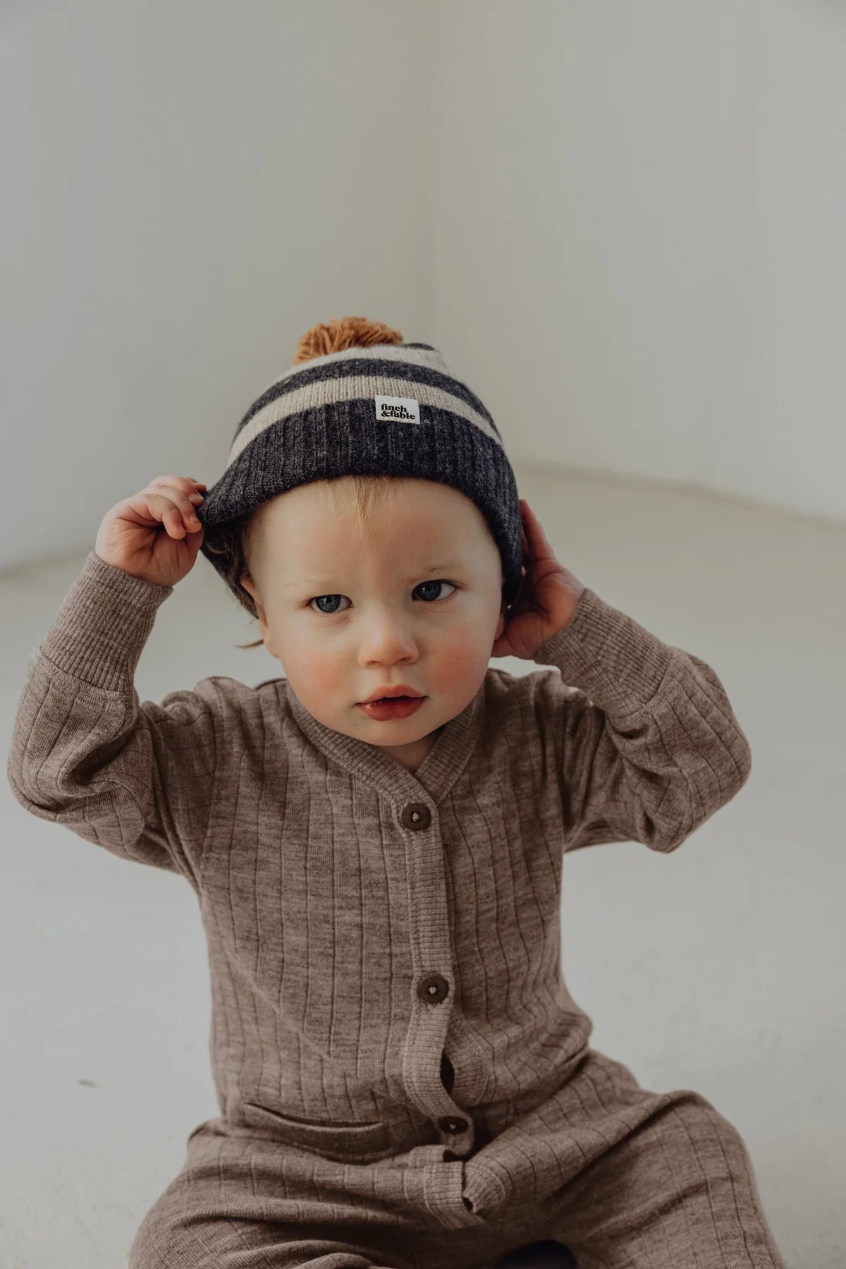 Finch&Fable Rib Woll Playsuit Sand