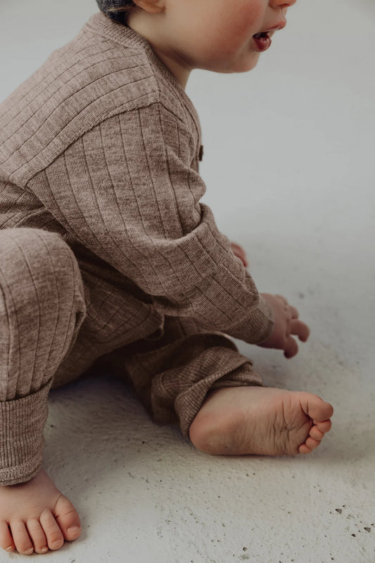 Finch&Fable Rib Wool Playsuit Sand