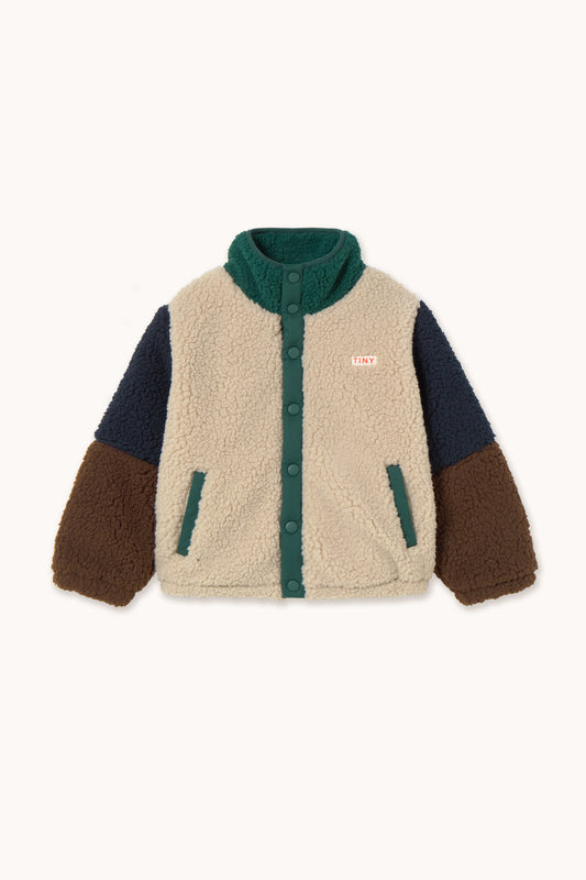 Tinycottons Color Block Polar Sherpa Jacket Dark green