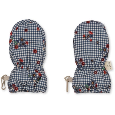 daunen handschuhe fäustlinge Daunen Fäustlinge Nutti Blossom Check 0-18 Monate – OrangeCherie