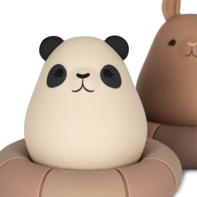 Panda and rabbit bath toys with swimming rings Blush Mix
