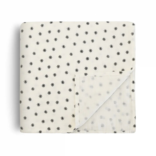 Muslin cloth Black Daisy 120 x120