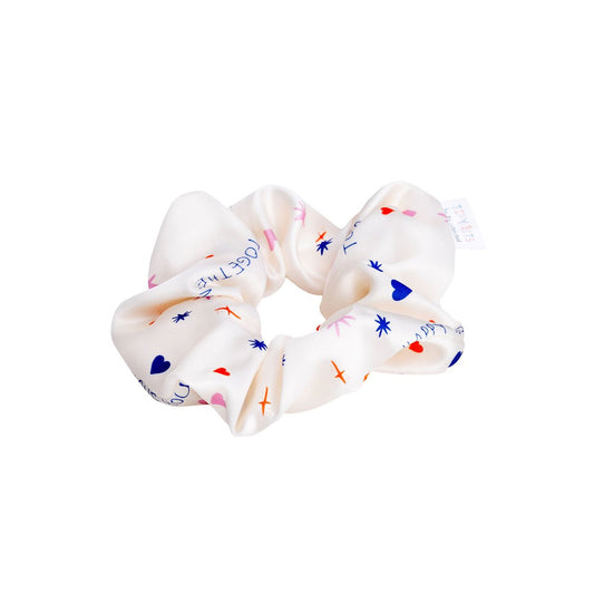 Scrunchie hairband retro stars & hearts