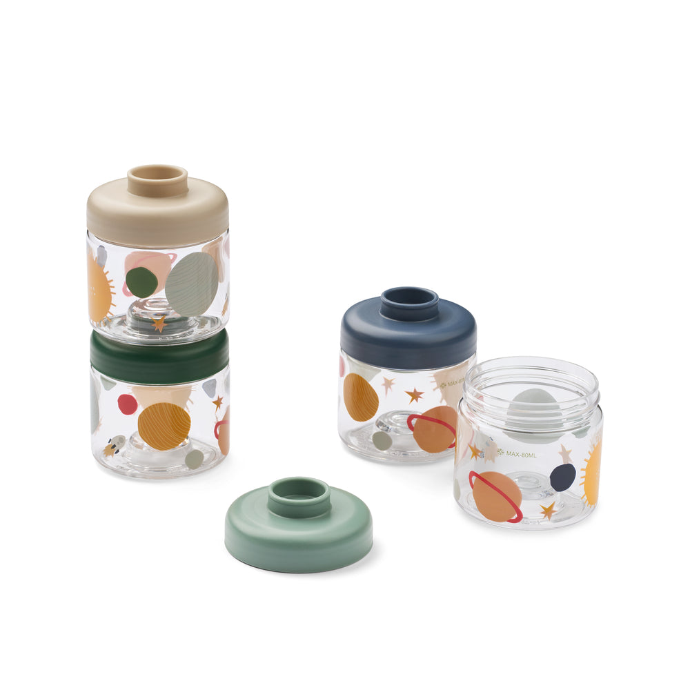 4er Set Dominique Baby Mini Snack Behälter aus Tritan 100 ml Universum