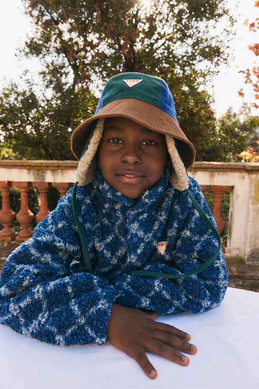 Tinycottons Flower Grid Baby Sherpa Jacket