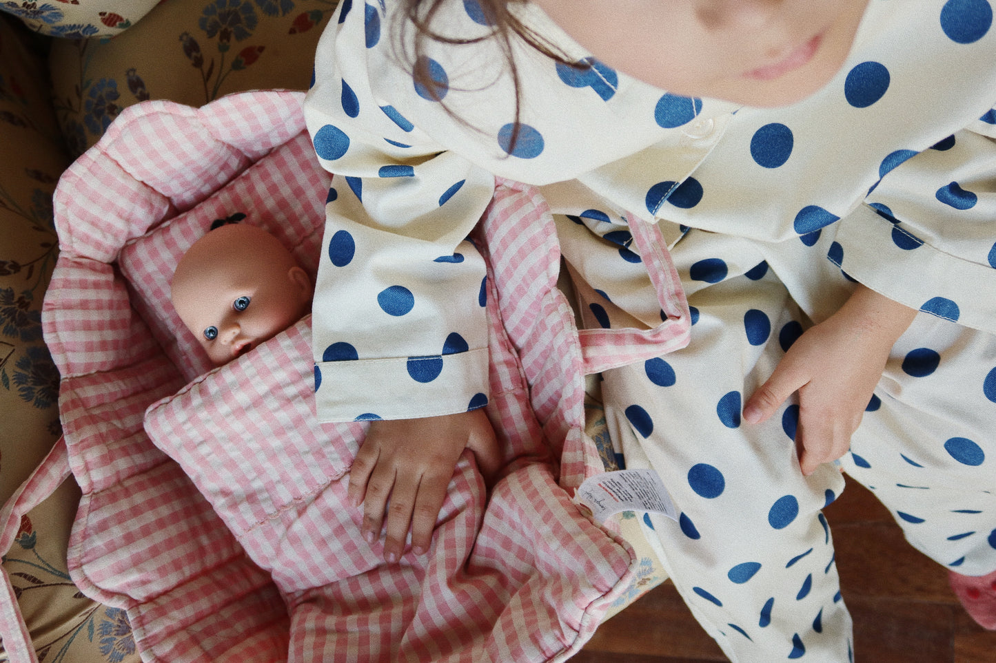 Borsa porta bambole Rosa Cipria a quadri 🍒