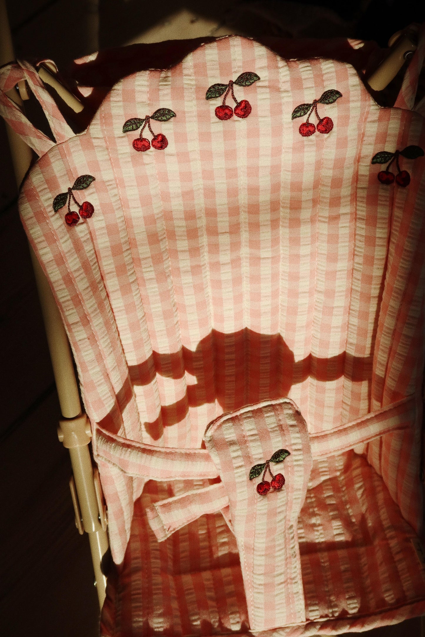 Puppen Buggy Powder Pink Check 🍒