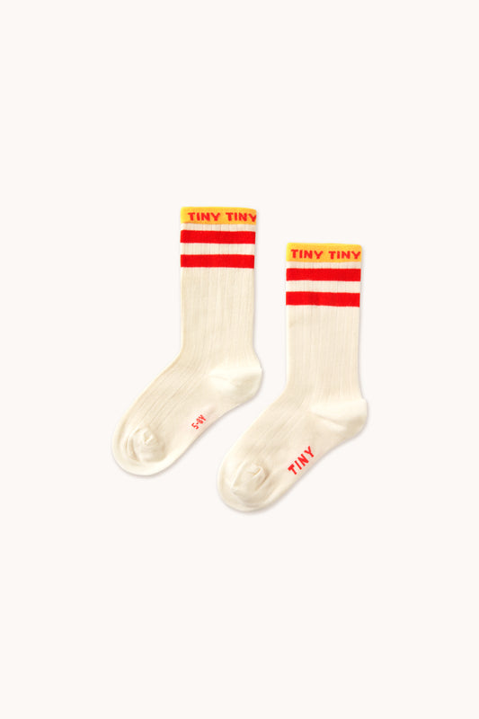 Socken Tiny College Stripe Medium Socks Cream/summer red