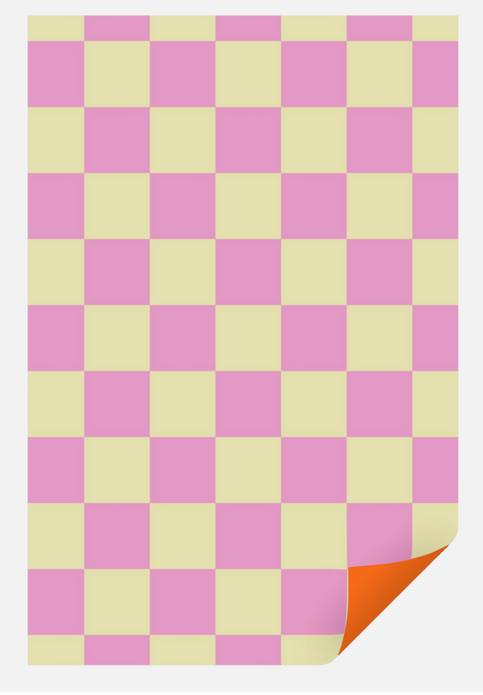 Gift wrap Ole Chessboard Vanilla/Lavender