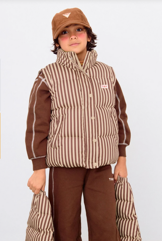 Tinycottons Stripes Pufferjacke/Weste 2in1 Vanilla
