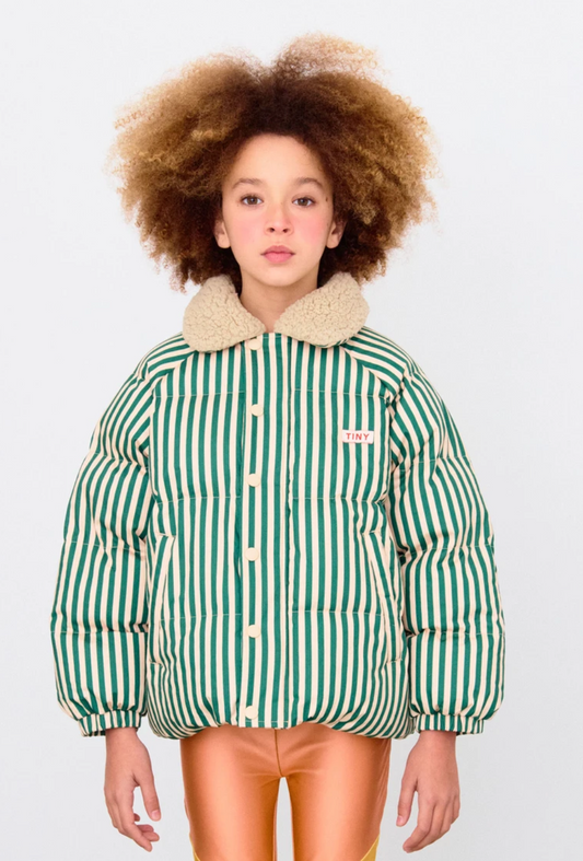 Tinycottons Green Stripes puffer jacket