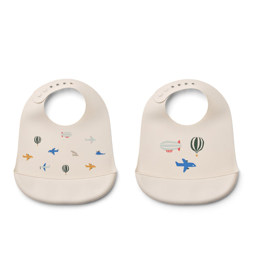 Set of 2 silicone baby bibs 🥐🍌