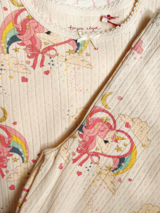 Set long sleeve und Legging mit Glitzer Einhorn