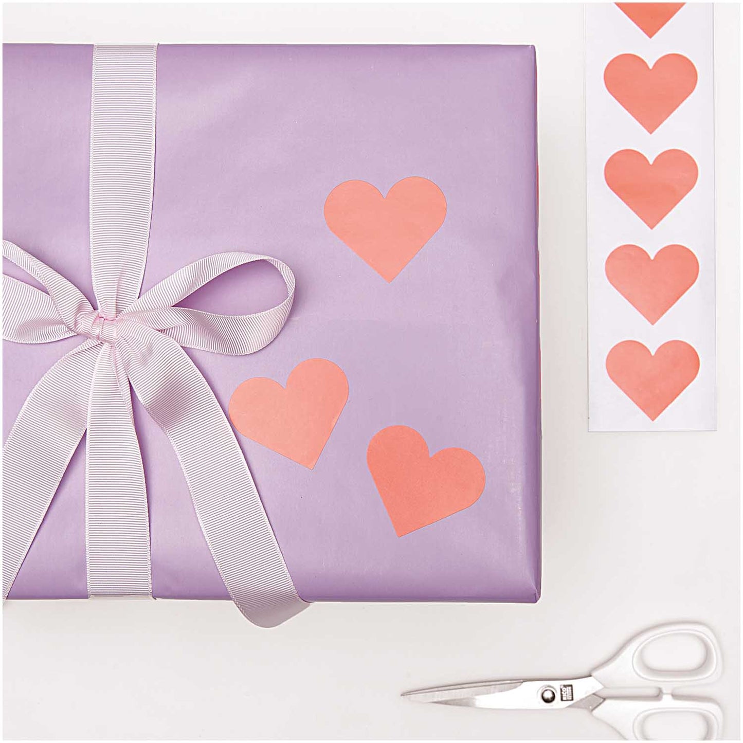 Sticker-Roll Herzen Neon 🧡 120 Stück