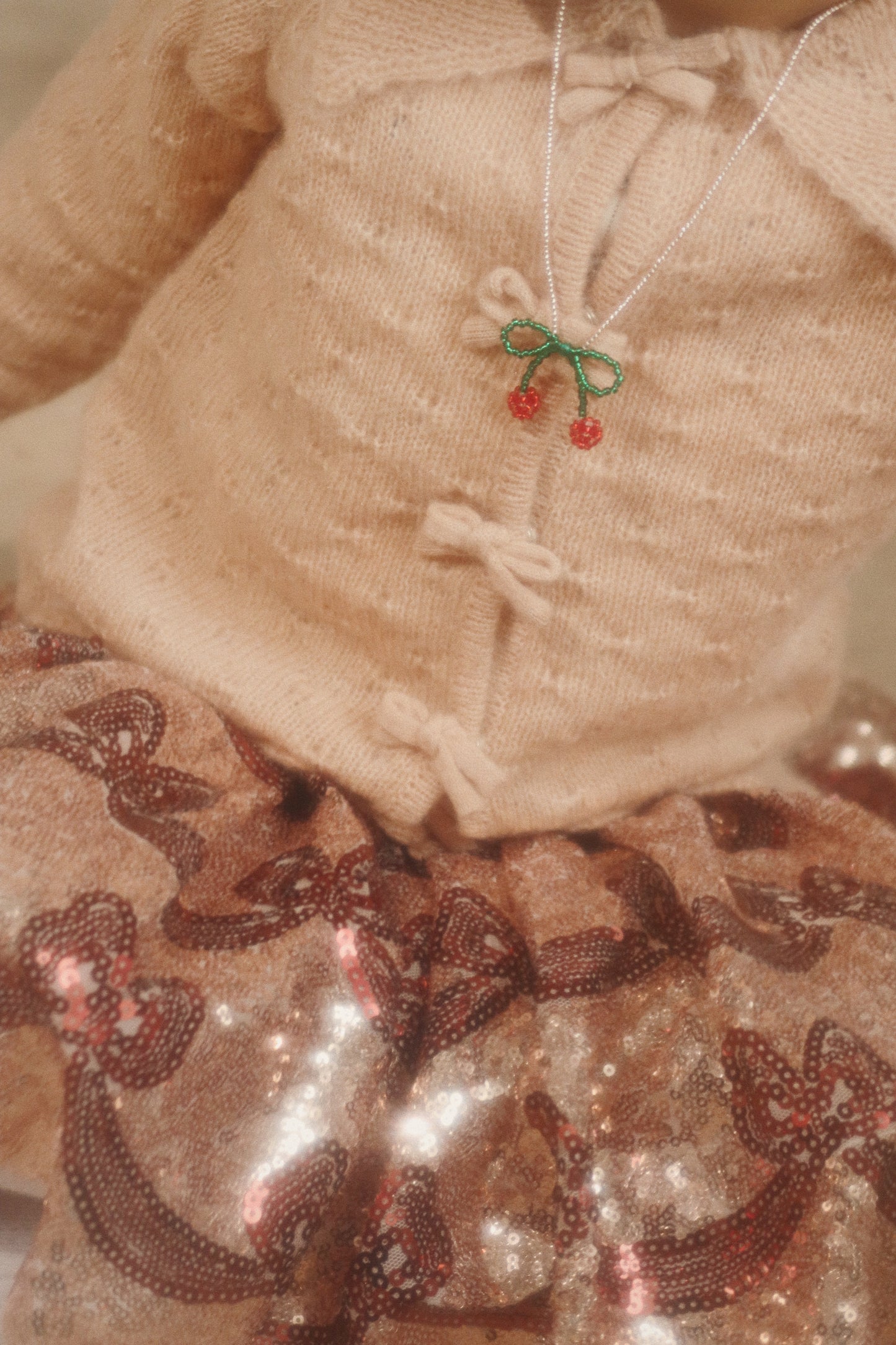 🍒 Set Kette und Armband Glasperlen Cherry