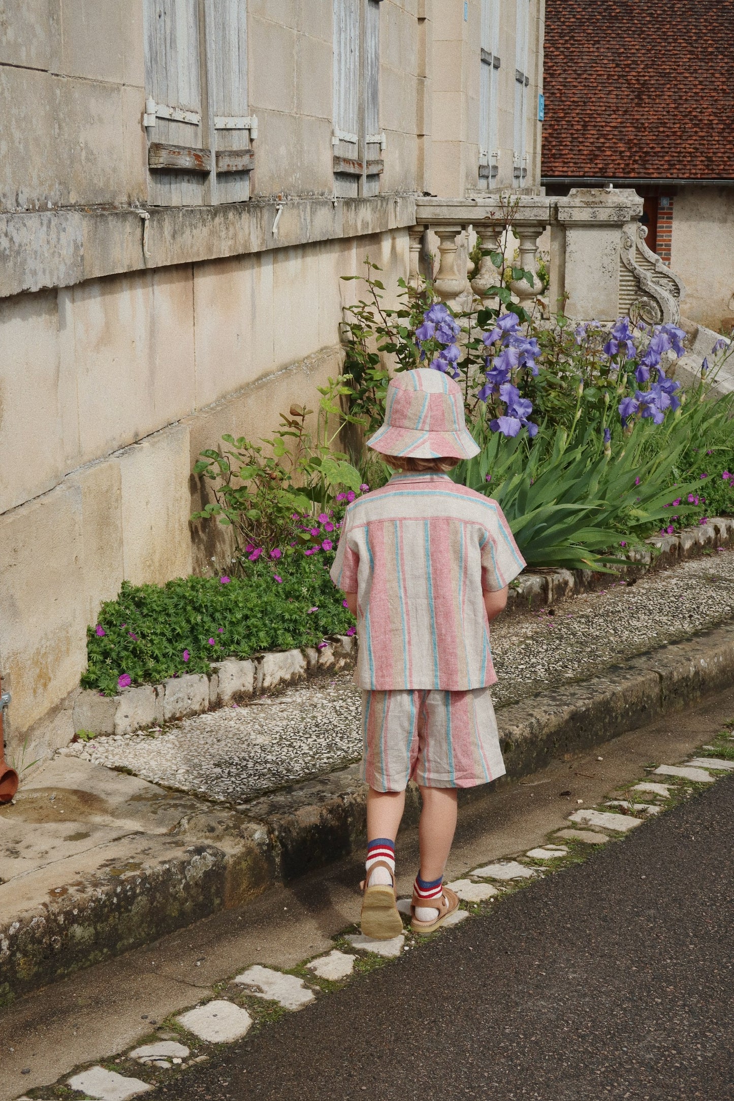 Bucket Hat Venice Stan Stripe aus Leinen