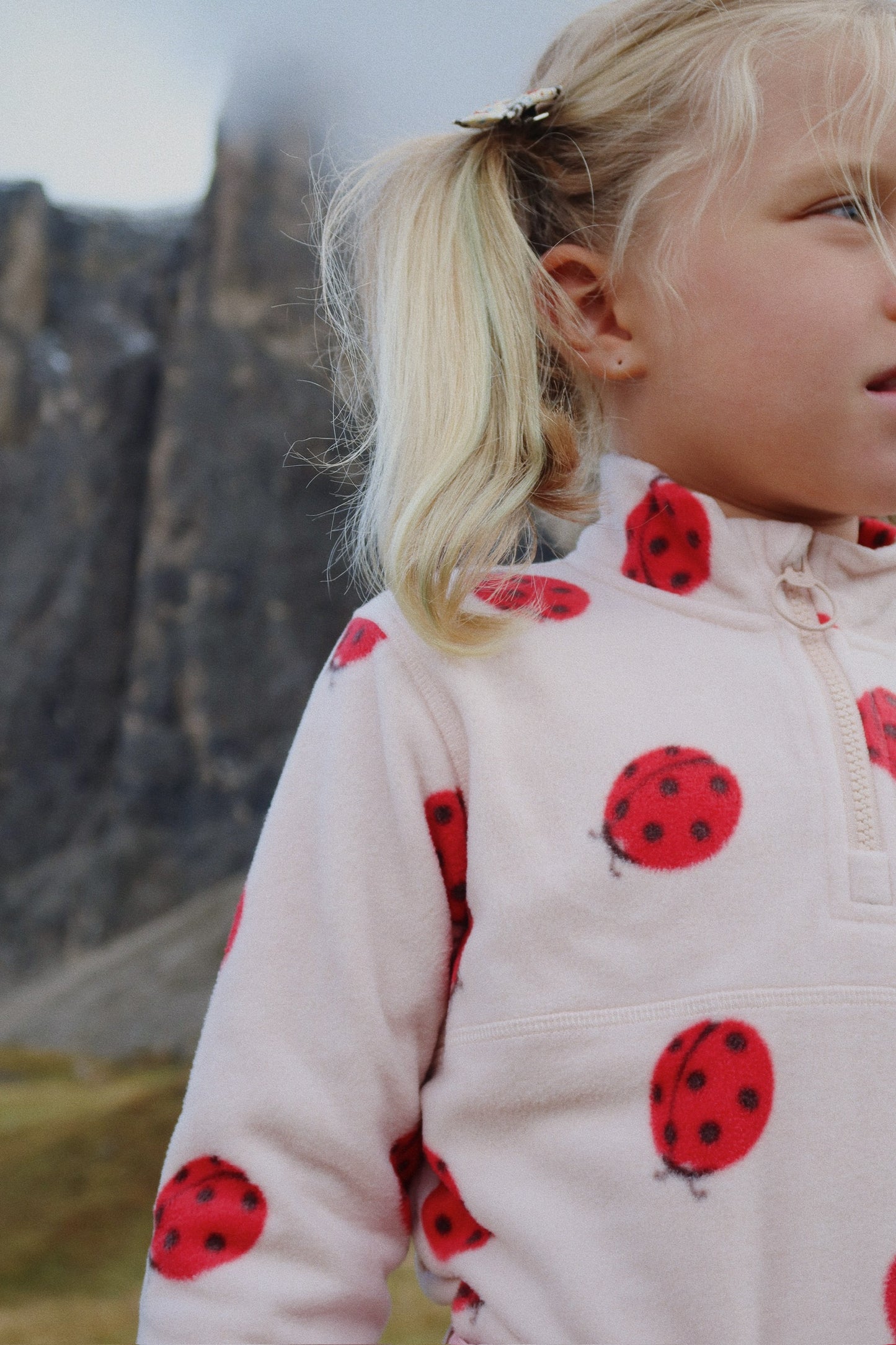 Tavi Fleece Quarter Zip Sweater Ladybug