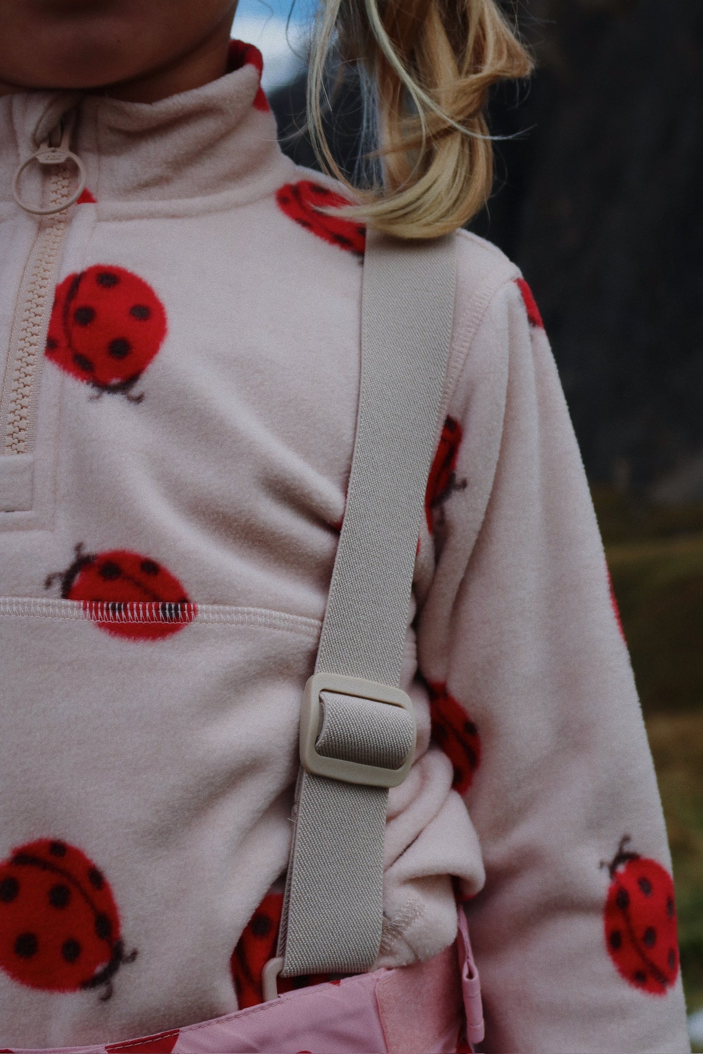 Tavi Fleece Quarter Zip Sweater Ladybug