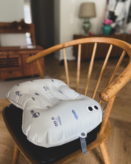 Cuscino seduta to-go stripe nude/senape