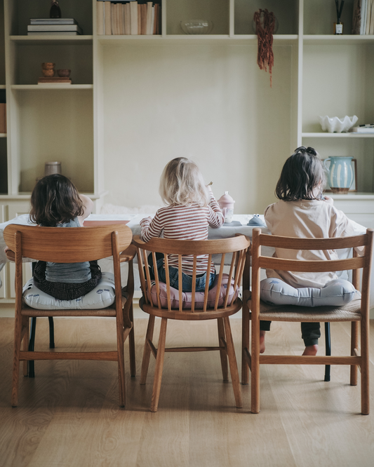 Cuscino seduta to-go stripe nude/senape