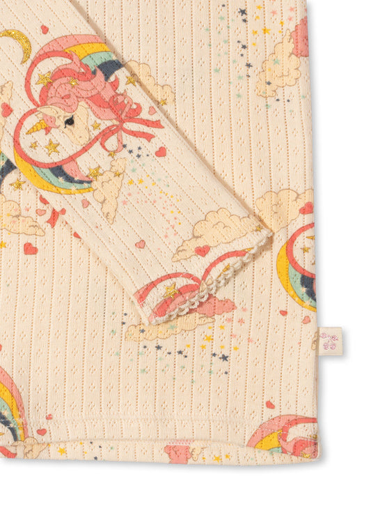 Longsleeve Minnie Glitter Blouse GOTS Unicorn