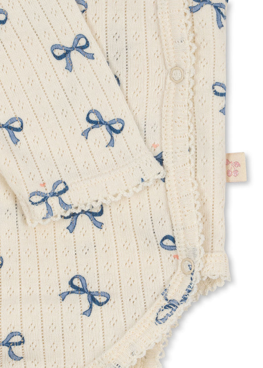 Wrap body Buttercream Bow Bleu GOTS Pre-6 months