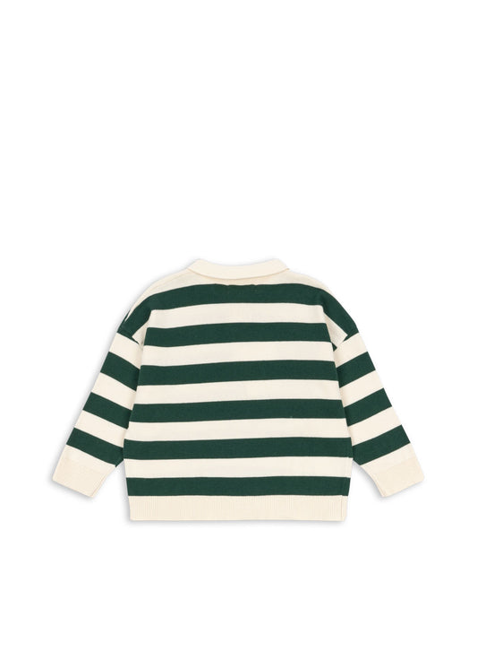 Manis Knit Polo Pine Grove Stripe