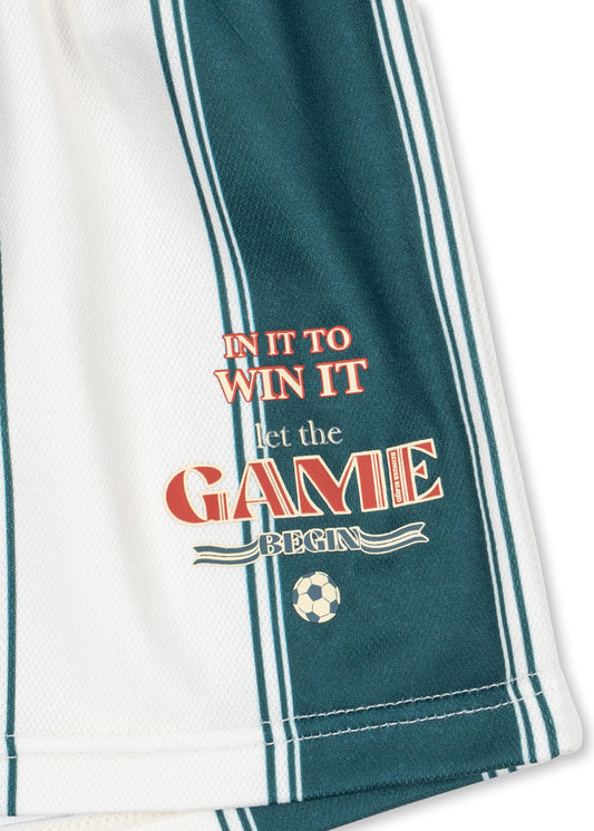 Print Detail Let the game begin, in it to win it Team Sport Shorts Konges SLojd
