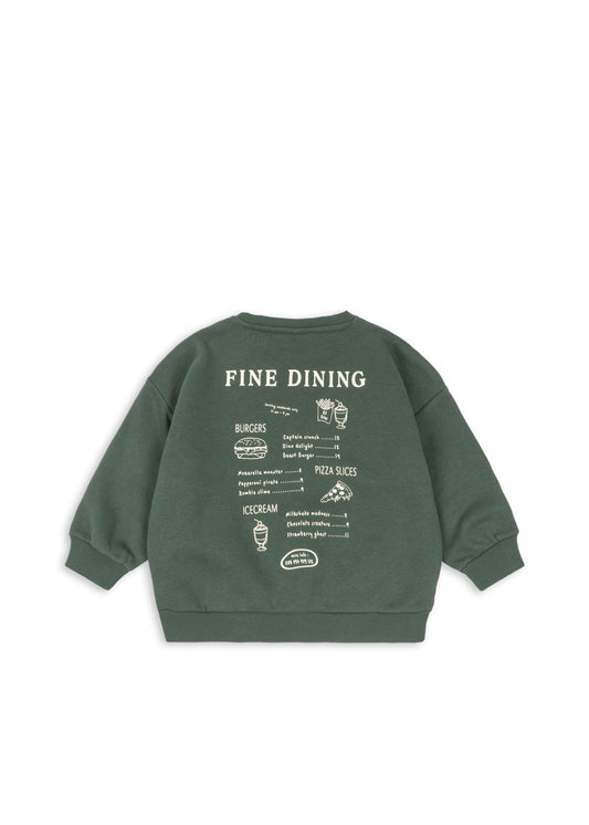 Rückenprint Fine Dining Lou Sweatshirt Cilantro