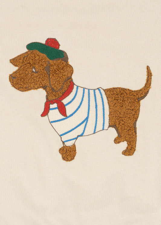 Detail Stickerei Spotty Elo von Konges Slojd KS106253 Brown Rice Dackel mt Berret