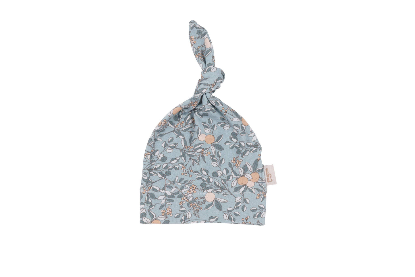 Organic Baby-Mützchen Apricot Petrol