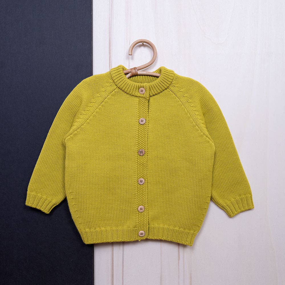 THE WOOLLY CARDIGAN Sulfurgelb