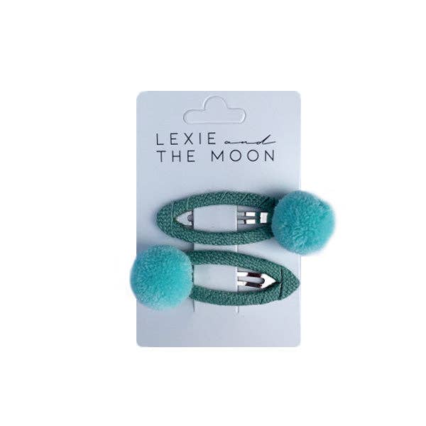 Haarklammern Pom Pom - Mint