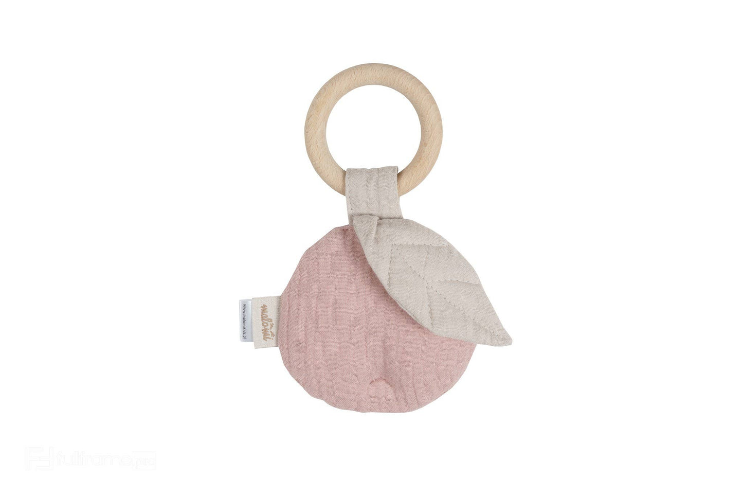 Aprikosen Beißring Musselin/Holz DUSTY PINK
