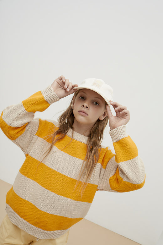 BioBaumwollstrick Sweater Emanuelle Noce di Cocco & Aperol 4 und 6 Jahre