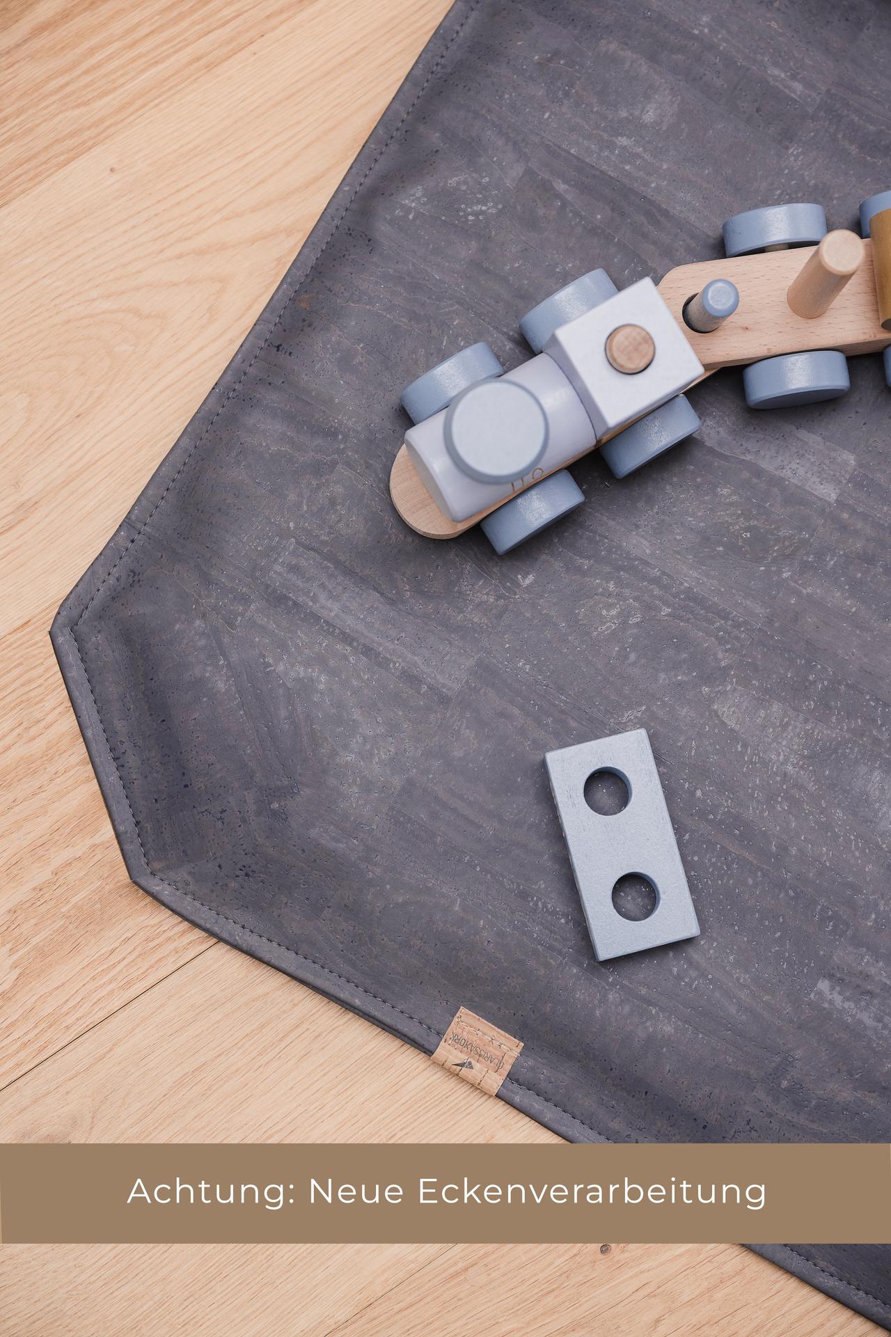 Große Krabbeldecke aus gefüttertem Kork Naturfarben 120x120