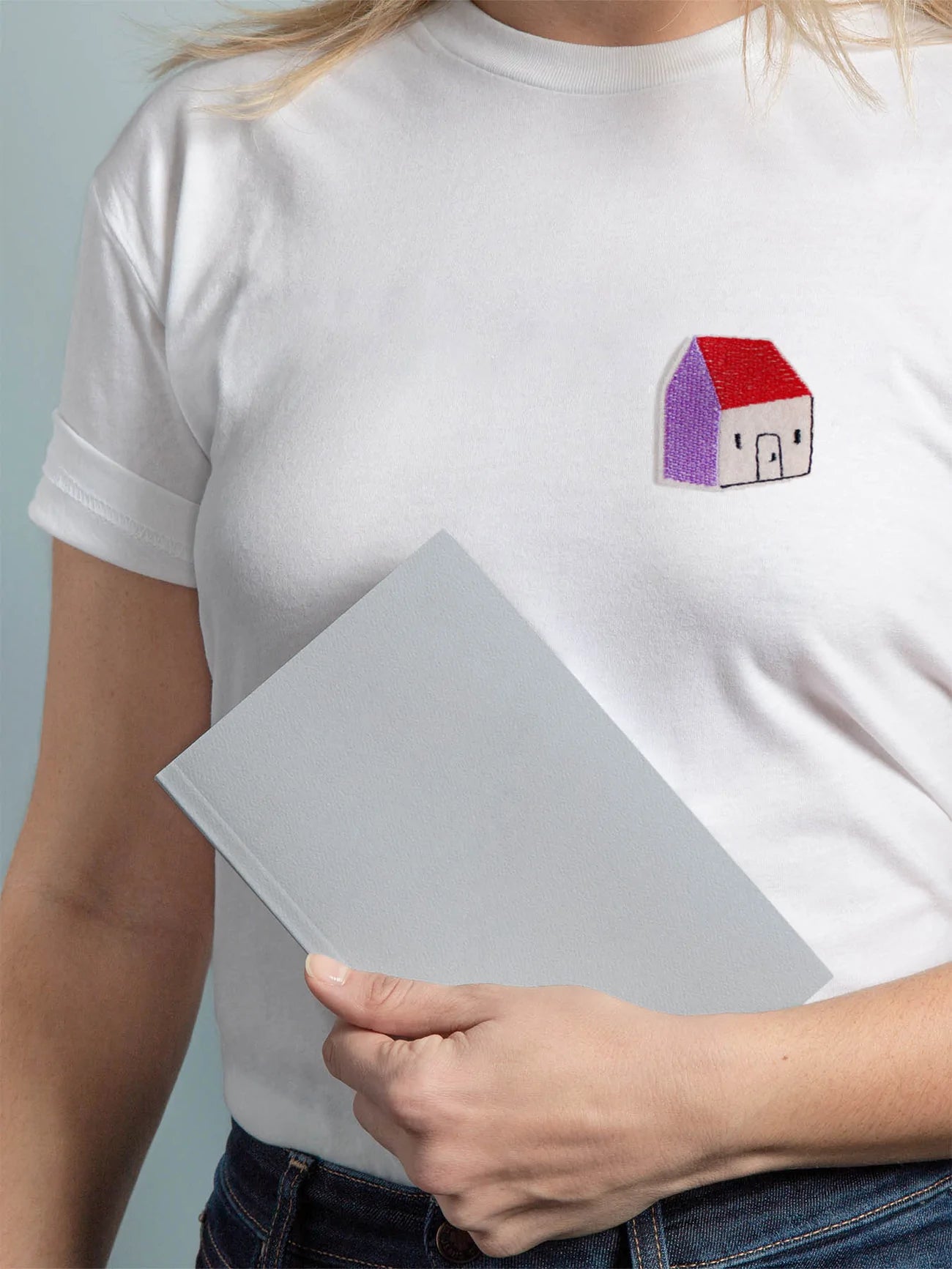 Bügelflicken Lila Haus