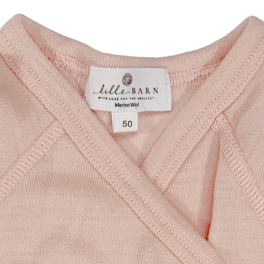 Merino Wickelbody Rosé mit Schleife