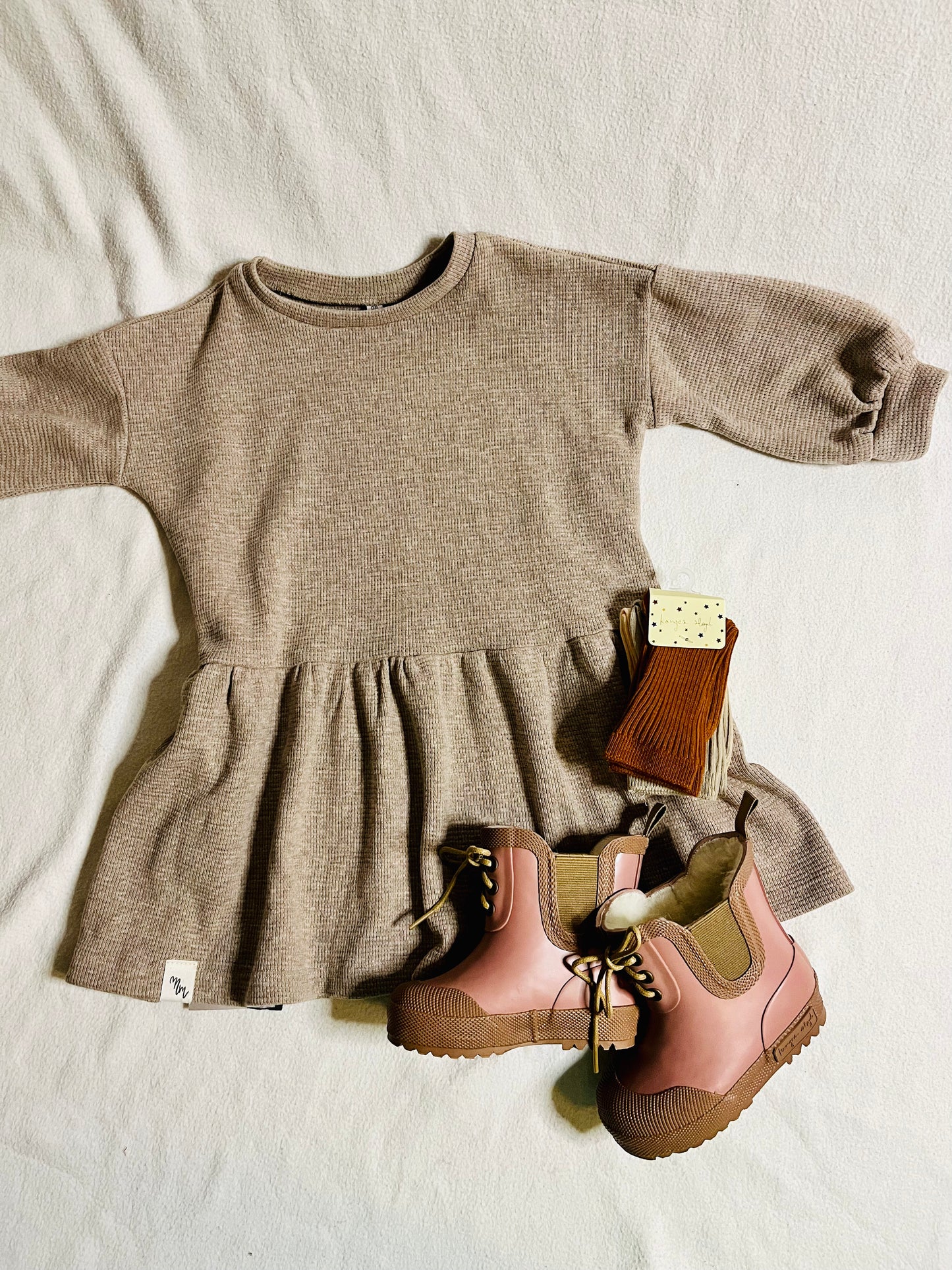 Oversize Waffeljersey Kleid "HEDI"