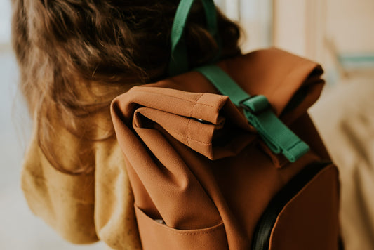 Recycled Rolltop Kids Rucksack Cognac