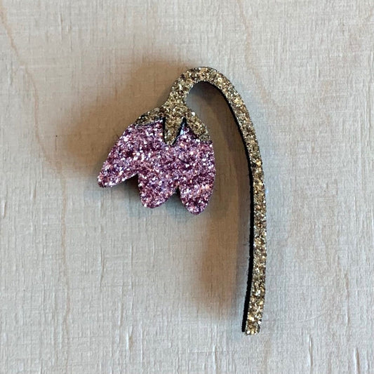 Glitzer Pin Blume