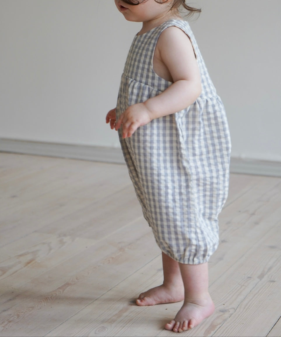 Organic Playsuit Vichy-Karo 12 Monate