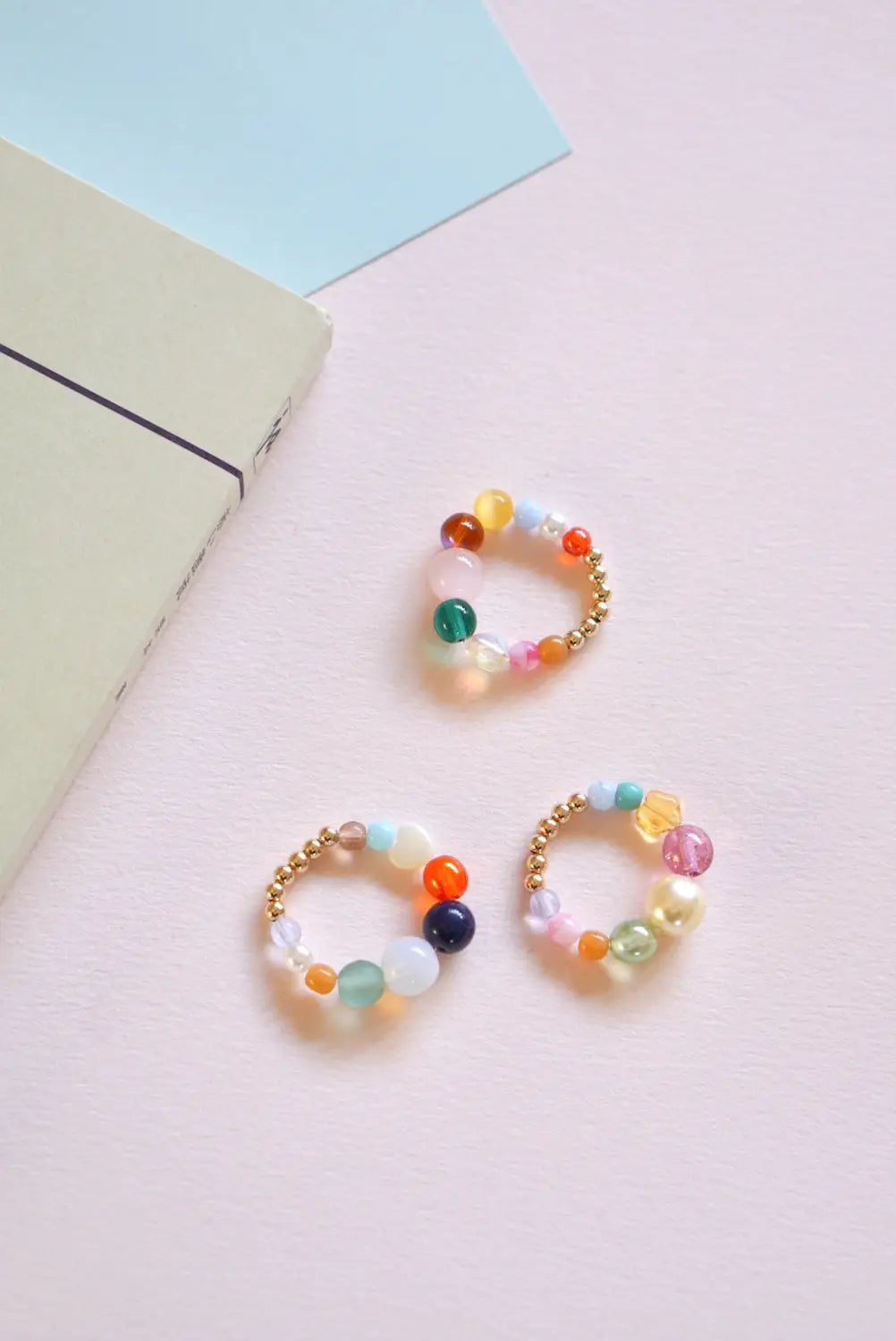 BOULE Ring - Seafoam, Opal, white, navy, orange